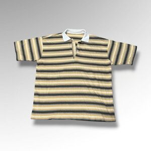 Vintage Green and Yellow Striped Polo 🦖